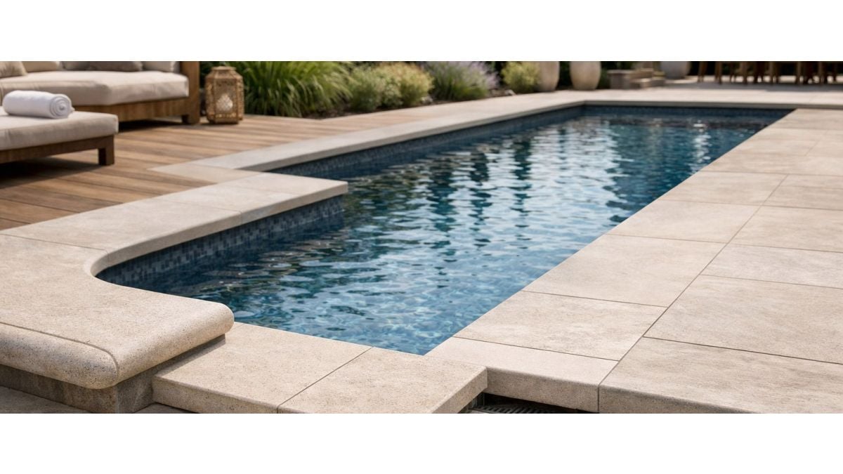 Borduri si margini de piscina: ce sunt piesele speciale pool coping si de ce conteaza