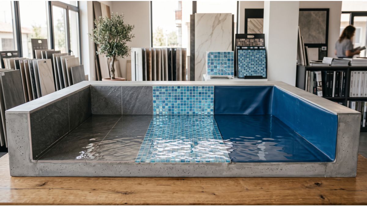 Gresie portelanata, liner sau mozaic din sticla: ce alegi pentru interiorul piscinei