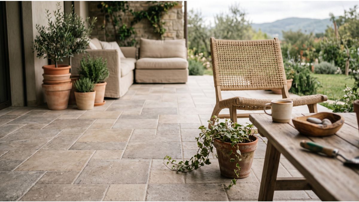 Terase cu gresie in pattern francez, noul trend multiformat