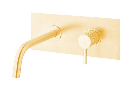 Baterie Lavoar Incastrata Paffoni Light Finisaj Auriu Periat cu Pipa 178 mm