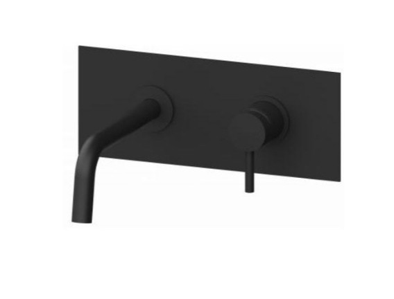 Baterie Lavoar Incastrata Paffoni Light Finisaj Negru cu Pipa 123 mm