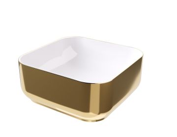 Lavoar Hidra Gio Evo Decorat Alb - Gold 42x42 h 12