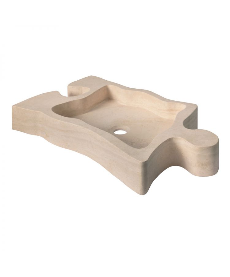 Lavoar Piatra Puzzle Travertino Chiaro 69x44,5 cm