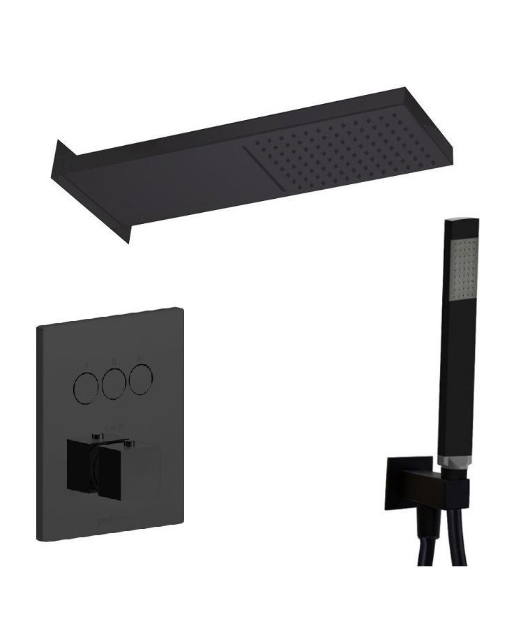 Set Dus Incastrat Mixer+Canula+Flexibil+Cap Dus Paffoni Alb