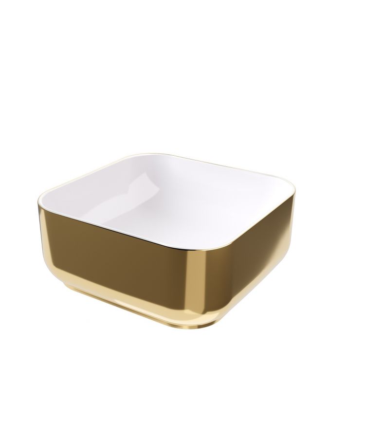 Lavoar Hidra Gio Evo Decorat Alb - Gold 42x42 h 12