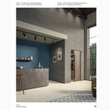 Gresie Piemme Homey Berry 60x120 cm Mat – ambient bucatarie, bucatarie deschisa cu perete albastru si insula gri