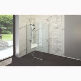 Cabina Dus Batanta Wst 02 Profil Crom Sticla Transparenta 120x90x200 cm – ambient baie, cabina dus sticla in baie cu pereti marmura, pe pardoseala si perete