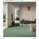 Gresie Portelanata Piemme Homey Chalk 60x120 cm Mat – ambient dormitor, dormitor cu pardoseala verde si perete rigat crem