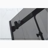 Usa Dus Culisanta Wst 01 Profil Negru Sticla Fumurie 145-165x200 cm – detaliu, detaliu profil negru si maner sticla fumurie