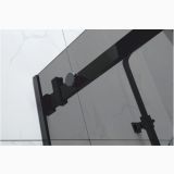 Usa Dus Culisanta Wst 01 Profil Negru Sticla Fumurie 165-180x200 cm – detaliu, detaliu profil negru si maner sticla fumurie
