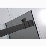 Usa Dus Culisanta Wst 01 Profil Negru Sticla Fumurie 125-145x200 cm – detaliu, detaliu profil negru si sticla fumurie usa dus