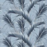 Faianta Decor ABK Palm 60x120 cm – decor cu frunze de palmier albastru inchis pe fundal bleu