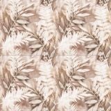 Faianta Decor ABK Fern 60x120 cm – model repetitiv frunze bej pe fundal neutru