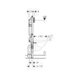 Pachet Duofix Sigma Geberit Ad 12cm Si H 120cm – schita tehnica, desen tehnic cu cote de instalare rezervor