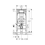 Pachet Duofix Sigma Geberit Ad 12cm Si H 120cm – schita tehnica, desen tehnic cu dimensiuni cadru instalare geberit