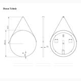 Oglinda Led Rotunda Cu Led Integrat si Senzor Tactil dim. 60 cm – schita tehnica, desen tehnic cu dimensiuni oglinda rotunda 600mm