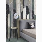 Lastra Gresie ABK Sensi Fantasy Arches 120x280 cm Lucios 3D – ambient dormitor, dormitor elegant cu perete arcade marmorate si pat tapitat