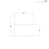 Cabina Dus de Colt Nait 90x90 cm – schita tehnica, desen tehnic profil aluminiu cu dimensiuni cotate