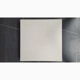 Gresie Concrete Ice Lucios 60x60x1.2 cm – placa patrata alba pe fundal marmura neagra