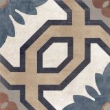 Gresie Decorata London-Nottinghill-20x20 cm – placa decorativa cu motiv geometric albastru bej negru