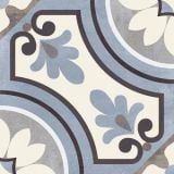 Gresie Decorata Paris Saint Germain Blu 20x20 cm – placa decorativa cu model floral albastru izolata