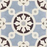 Gresie Decorata Paris-Bercy Blu-20x20 cm – placa decorativa albastru alb model floral geometric