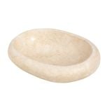 Lavoar Piatra Boule Bej 40x60 cm – lavoar oval din piatra bej pe fundal alb