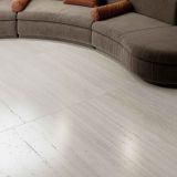 Gresie Sensi Roma White Mat 120x280 cm – ambient living, pardoseala gresie alba langa canapea catifea gri