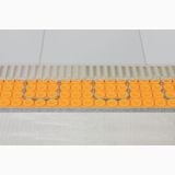 Membrana Schluter Ditra Heat 12.5m2 – schita tehnica, sectiune membrana cu tuburi incalzire sub gresie