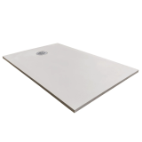 Cadita Dus Compozit Tonda Crem 80x120 cm – cadita de dus crem pe fundal alb