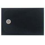 Cadita Dus Compozit Tonda Negru 80x120 cm