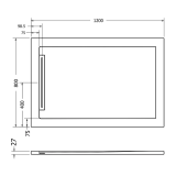 Cadita Dus Compozit cu Rigola Unika Crem 80x120 cm – schita tehnica, desen tehnic cu dimensiuni cadita dus si rigola