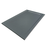 Cadita Dus Compozit cu Rigola Unika Gri 80x120 cm – cadita gri cu rigola pe fundal alb