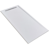 Cadita Dus Compozit cu Rigola Unika Alb 70x140 cm – cadita alba dreptunghiulara cu rigola izolata fundal alb
