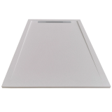 Cadita Dus Compozit cu Rigola Unika Crem 70x140 cm – cadita dus alba izolata pe fundal alb