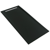 Cadita Dus Compozit cu Rigola Unika Negru 70x140 cm – cadita neagra cu rigola pe fundal alb