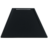 Cadita Dus Compozit cu Rigola Unika Negru 70x140 cm – cadita neagra rectangulara cu rigola izolata pe fundal alb