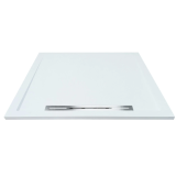 Cadita Dus Compozit cu Rigola Unika Alb 80x80 cm – cadita de dus alba cu rigola centrala pe fundal alb