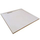 Cadita Dus Compozit cu Rigola Unika Crem 80x80 cm – cadita de dus patrata cu rigola pe fundal alb