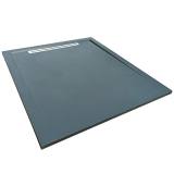 Cadita Dus Compozit cu Rigola Unika Gri 80x80 cm – cadita dus gri cu rigola pe fundal alb
