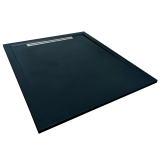 Cadita Dus Compozit cu Rigola Unika Negru 80x80 cm – cadita dus neagra izolata pe fundal alb