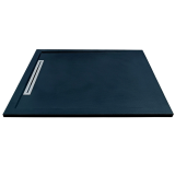 Cadita Dus Compozit cu Rigola Unika Negru 80x80 cm – cadita de dus neagra izolata pe fundal alb