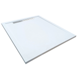 Cadita Dus Compozit cu Rigola Unika Alb 80x100 cm – cadita dus alba cu rigola pe fundal neutru