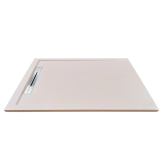 Cadita Dus Compozit cu Rigola Unika Crem 80x100 cm – cadita dus crem cu rigola pe fundal alb