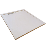 Cadita Dus Compozit cu Rigola Unika Crem 80x100 cm – cadita dus alba cu rigola pe fundal neutru