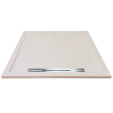 Cadita Dus Compozit cu Rigola Unika Crem 80x100 cm – cadita dus crem cu rigola pe fundal alb