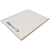 Cadita Dus Compozit cu Rigola Unika Crem 80x100 cm – cadita dus crem cu rigola pe fundal alb