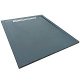 Cadita Dus Compozit cu Rigola Unika Gri 80x100 cm – cadita dus gri cu rigola pe fundal alb