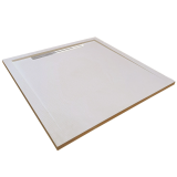 Cadita Dus Compozit cu Rigola Unika Crem 90x90 cm – cadita dus patrata crem cu rigola pe fundal alb