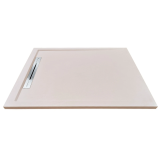 Cadita Dus Compozit cu Rigola Unika Crem 90x90 cm – cadita de dus dreptunghiulara crem cu rigola cromata